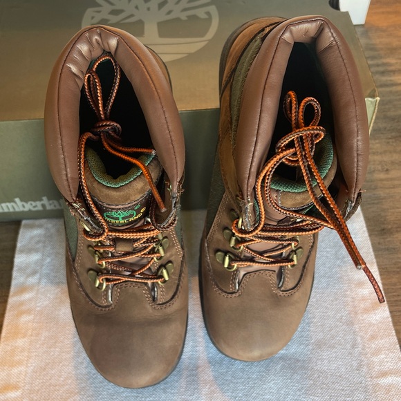 NIB TIMBERLAND FIELD LACE UP NUBUCK MENS/BOYS BOOTS SIZE 6 BROWN - Picture 6 of 17